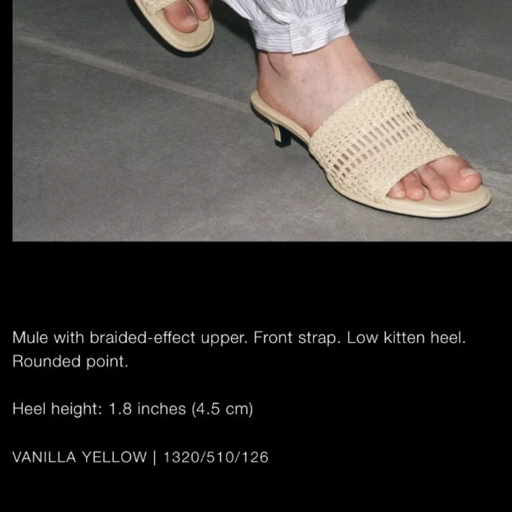 Zara, Braided Upper Mules, sandals, Vanilla yellow, size 9 - Picture 6 of 6